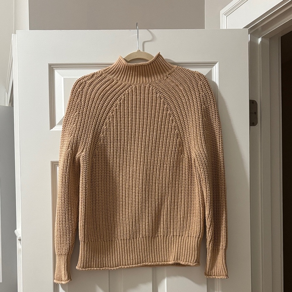 J. Crew camel shaker knit roll neck sweater